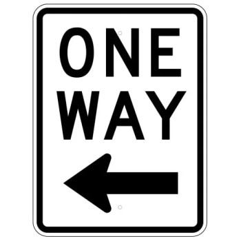 One Way Left Arrow Sign One Way Left Arrow Sign